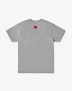 CDG Play Unisex Reverse Red Heart T-Shirt Grey