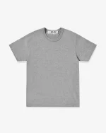 CDG Play Unisex Reverse Red Heart T-Shirt Grey Front Side