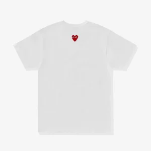 CDG Play Unisex Reverse Red Heart T-Shirt White