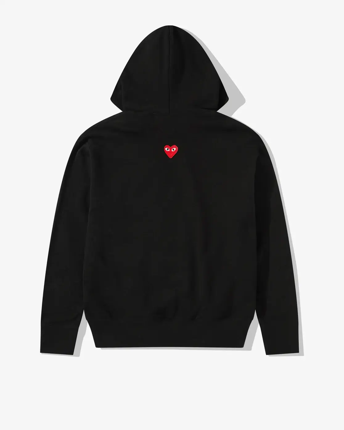 CDG Play Unisex Reverse Red Heart Zip Hooded Sweatshirt Black
