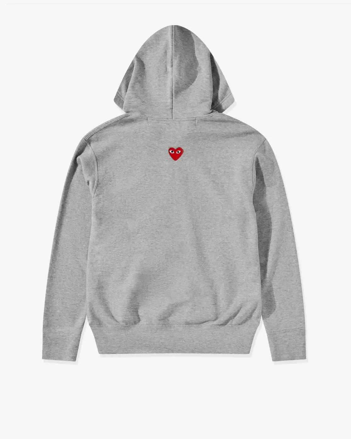 CDG Play Unisex Reverse Red Heart Zip Hooded Sweatshirt Grey
