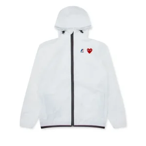 CDG K-Way Zip Jacket White Front Side