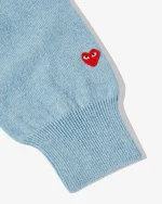 CDG Men Lambswool V Neck Sweater Blue - Image 2