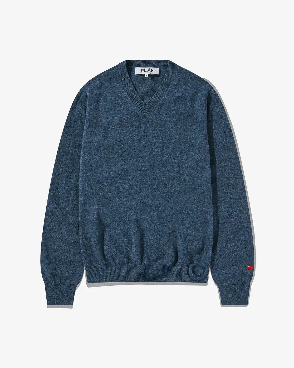 CDG Men Lambswool V Neck Sweater Navy Front Side