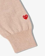 CDG Men Lambswool V Neck Sweater Pink - Image 2
