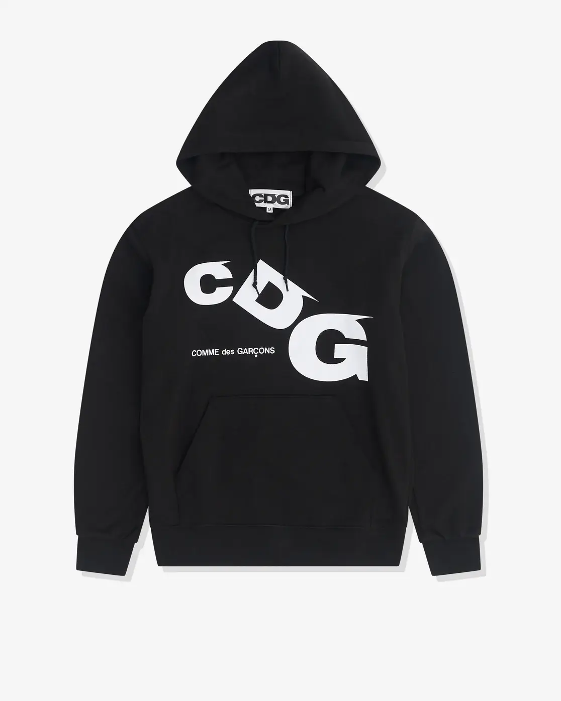 CDG Printed Logo Hoodie Black Front Side