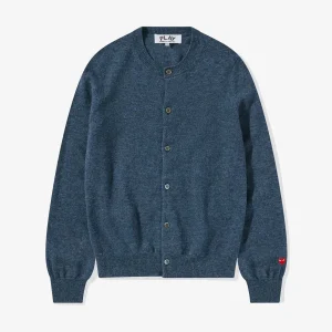 CDG Women Lambswool Cardigan Navy