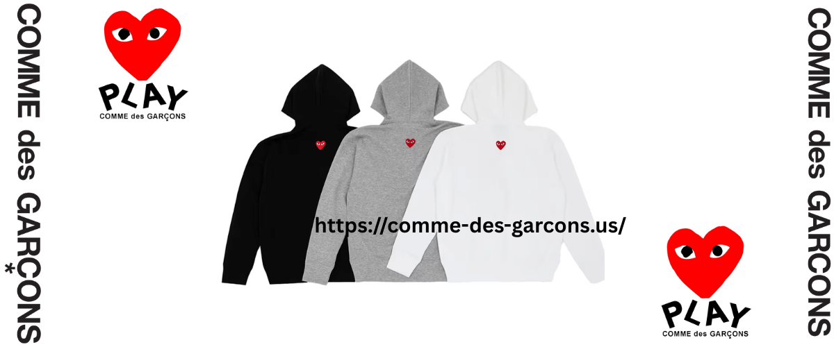 Comme Des Garcons Play Hoodies Black, Grey and White