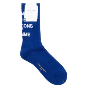 Comme Des Garçon Homme Logo Socks In Blue