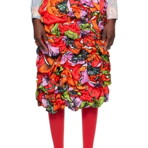 Comme des Garçons Multicolor Floral Midi Skirt