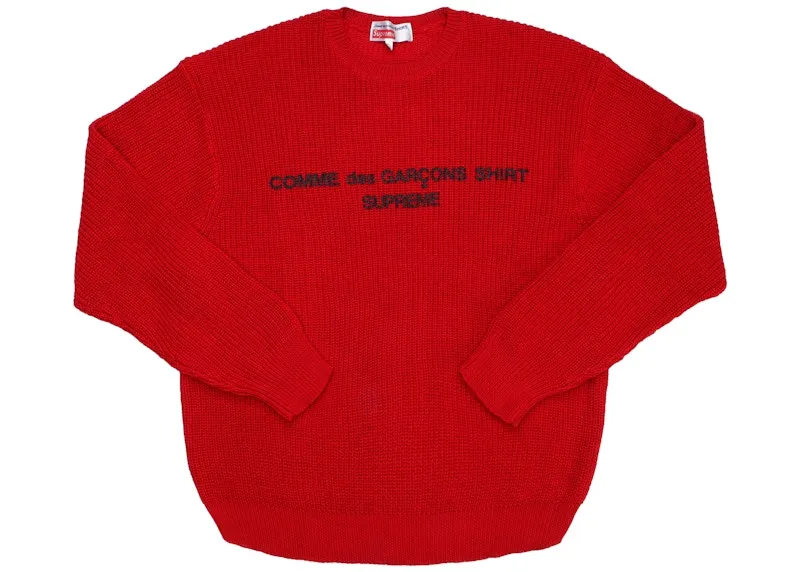 Comme des Garcons Red Knit Sweater
