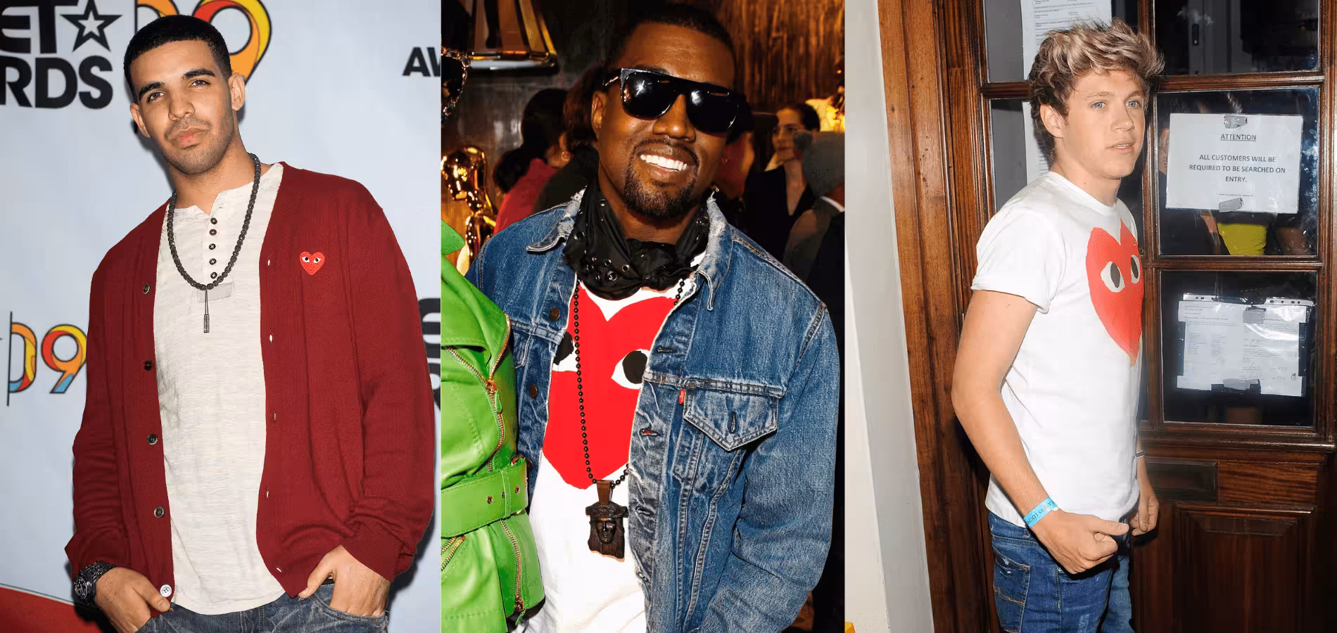 Drake, Kanye West and Niall Horan Wear Comme Des Garcons