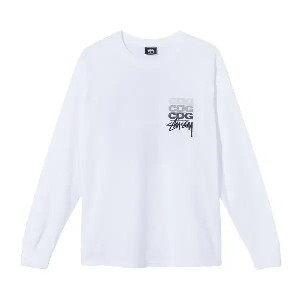 Stussy x CDG LS Long Sleeve Shirt White